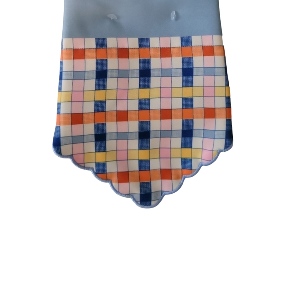 Packed Party Bandana "Happy Fall" Spelled Out Org/Pink Halloween Blue Plaid XS/S - Picture 4 of 6